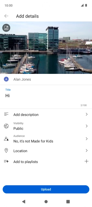 Key in the required text and press Upload.