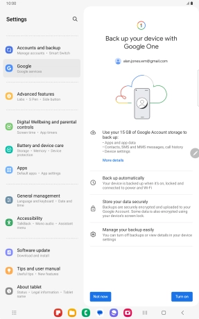 Press Turn on. Press Turn on.