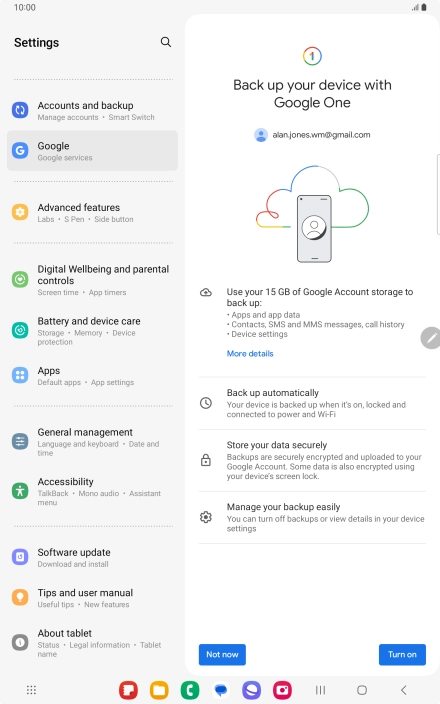 Press Turn on. Press Turn on.