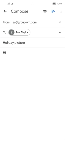 Press the attachment icon. Press the attachment icon.