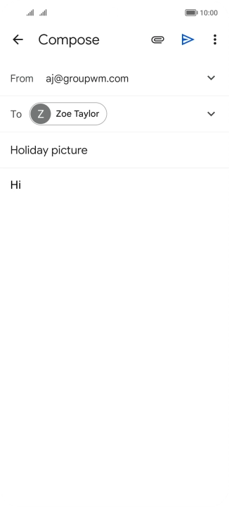 Press the attachment icon. Press the attachment icon.