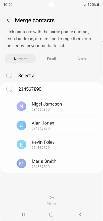 Press the field next to the required number. Press the field next to the required number.