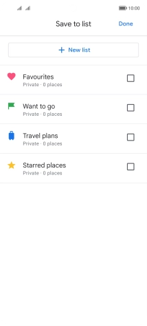 If you select New list, follow the instructions on the screen to create a new list.