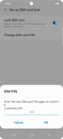 Key in the new PIN again and press OK. Key in the new PIN again and press OK.