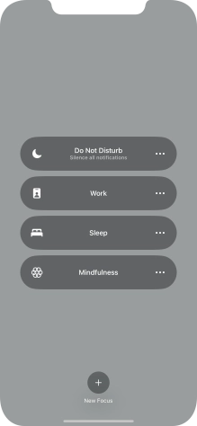 Press the required focus mode to activate or deactivate it immediately.