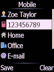 Press the Left selection key.