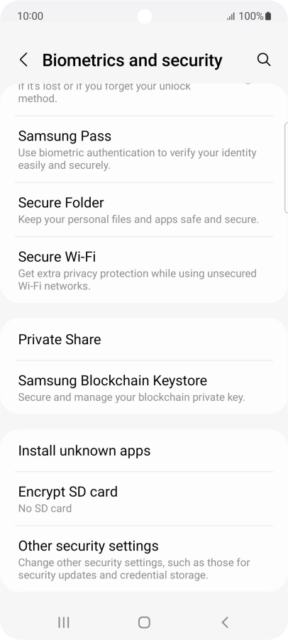 Press Other security settings.