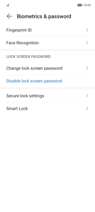 Press Disable lock screen password.