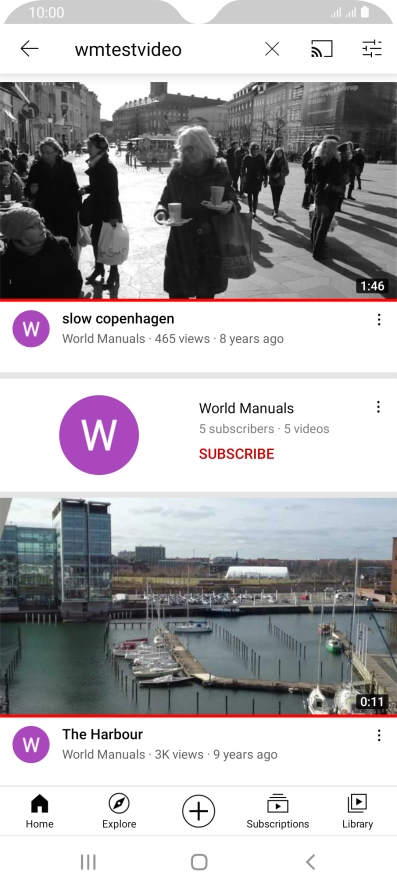 Press the required video clip.