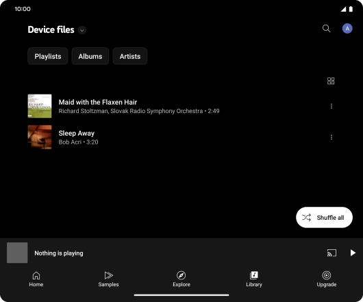 Press the required audio file.