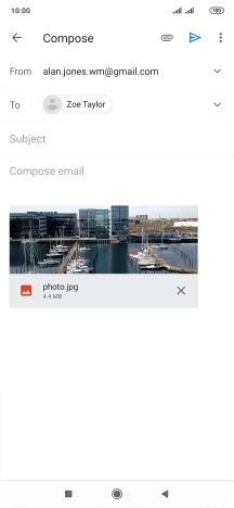 Press Subject and write the subject of your email message.