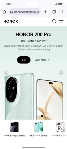 Press the menu icon.