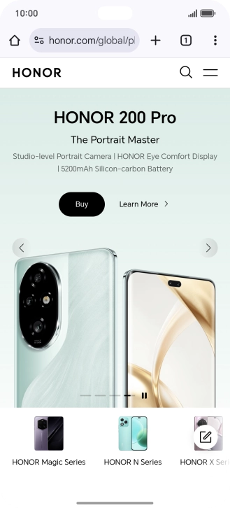 Press the menu icon.