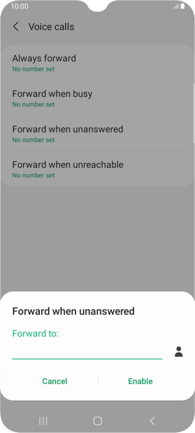Key in +447836121121 and press Enable.