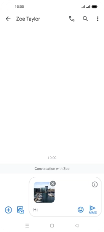 Press the send icon when you've finished your picture message.