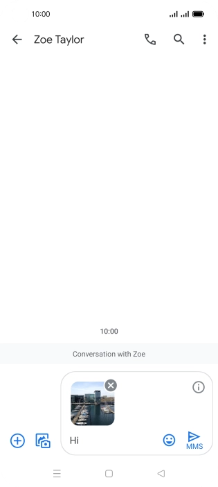 Press the send icon when you've finished your picture message.