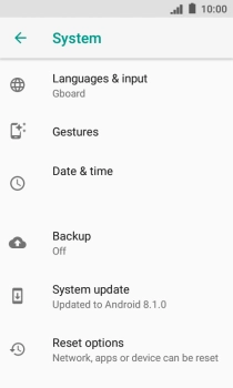 Press Reset options.