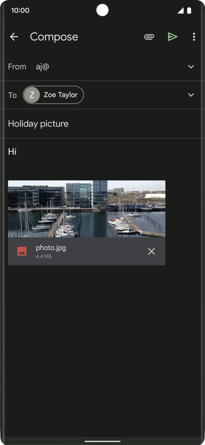 Press the send icon.