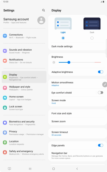 Press the indicator next to 