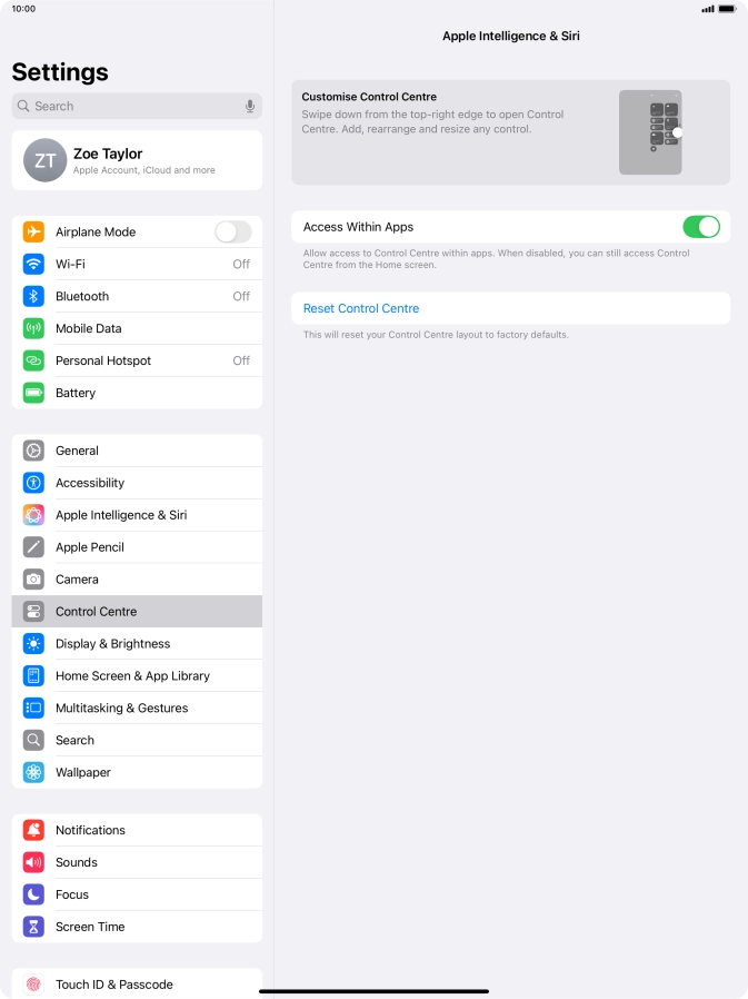 Press the indicator next to 