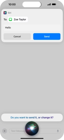 If an application is open on your phone, such as a Messages, you can also use the functions available here, e.g.: REPLY [text].