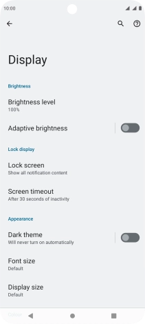 Press Screen timeout.
