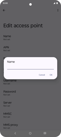 Key in Vodafone Internet and press OK. Key in Vodafone Internet and press OK.