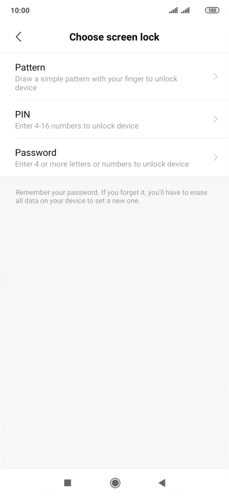 Press the required phone lock code and follow the instructions on the screen to create an additional phone lock code.