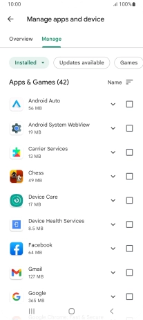 Press the required app.