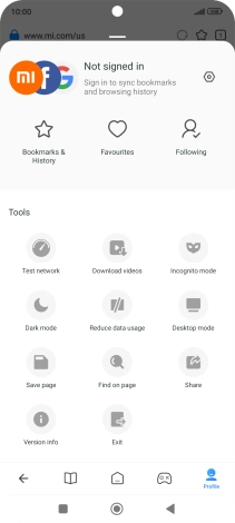 Press Bookmarks & History.