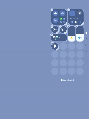 Press Add a Control and follow the instructions on the screen to add the required function to Control Centre.