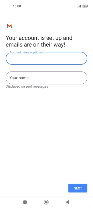 Press Your name and key in the required sender name.