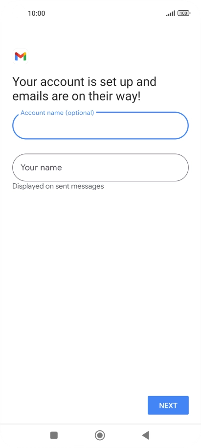 Press Your name and key in the required sender name.