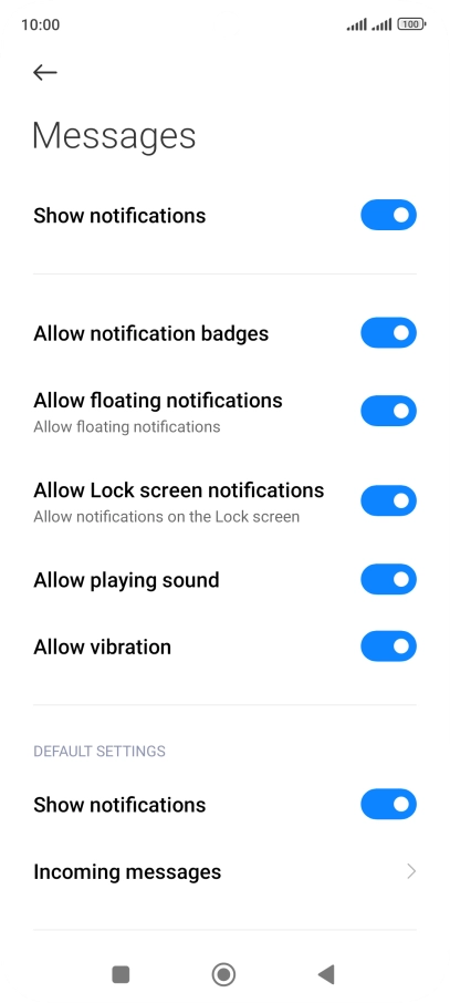 Press the indicator next to 
