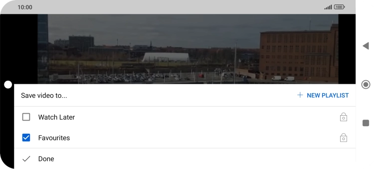 Press the required setting.