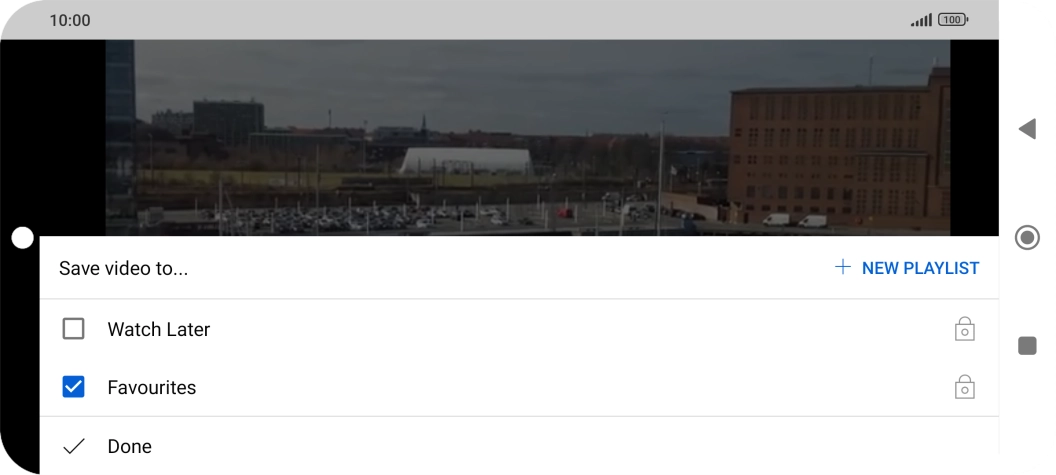 Press the required setting.