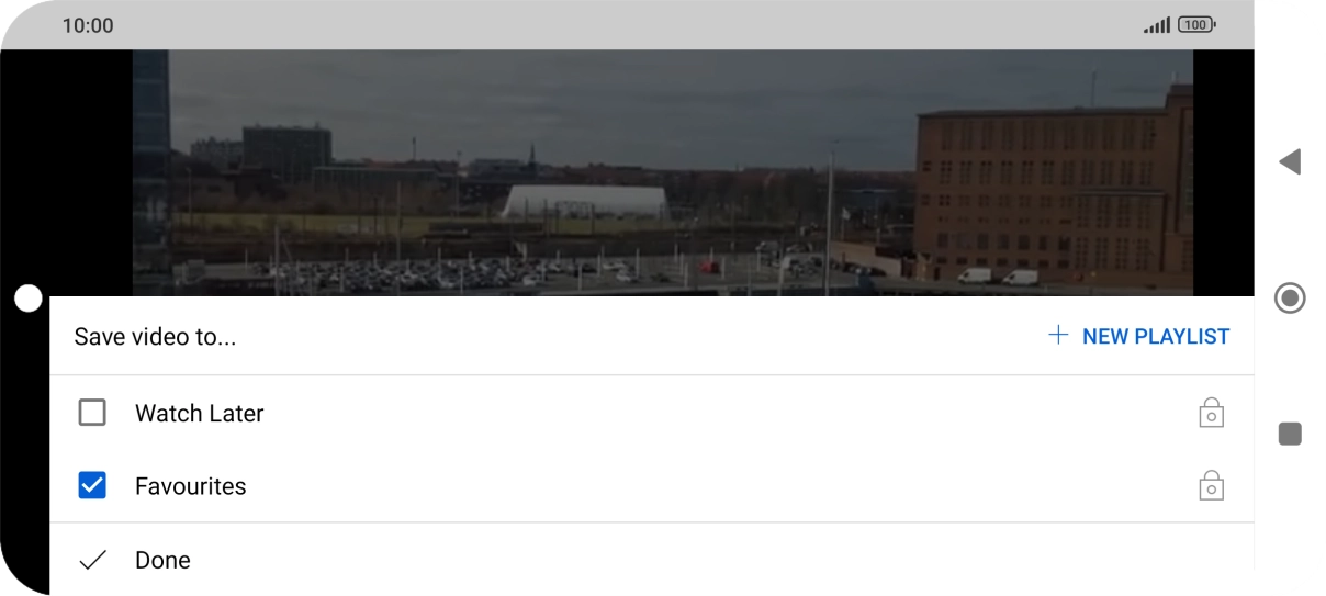 Press the required setting.