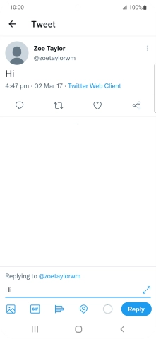 Write your reply and press Reply.