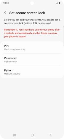 Press the required phone lock code and follow the instructions on the screen to create an additional phone lock code.