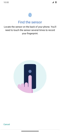 Follow the instructions on the screen to create the phone lock code using your fingerprint.