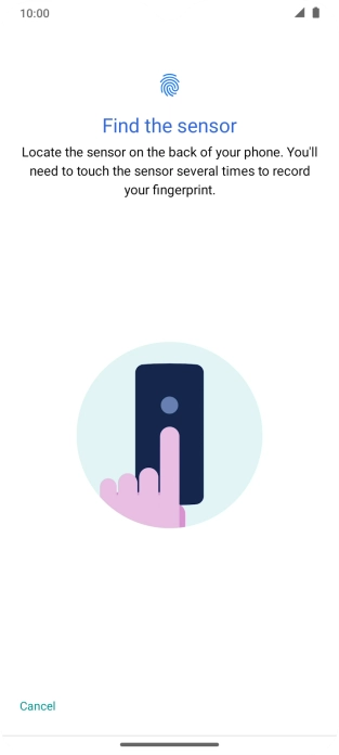 Follow the instructions on the screen to create the phone lock code using your fingerprint.