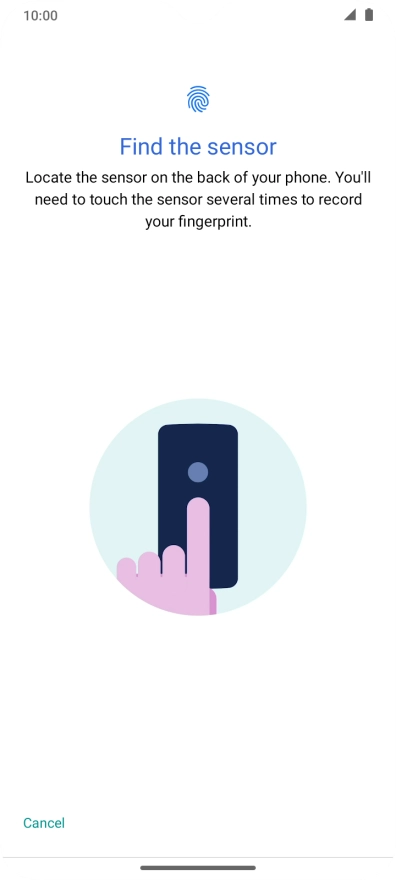 Follow the instructions on the screen to create the phone lock code using your fingerprint.