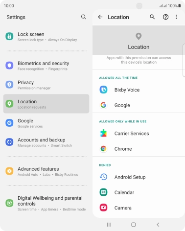 Press the required app.