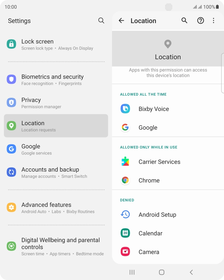 Press the required app.