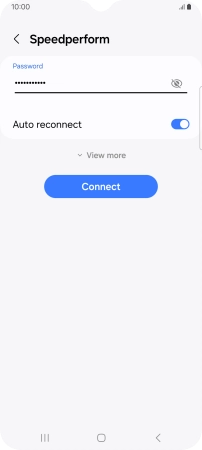 Key in the password for the Wi-Fi network and press Connect.