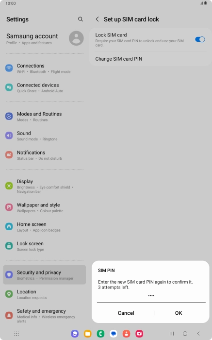Key in the new PIN again and press OK.