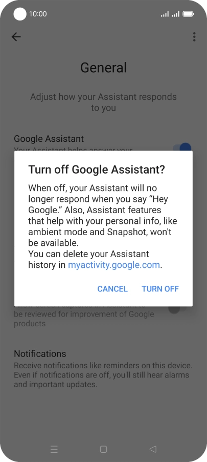 If you turn off the function, press TURN OFF.
