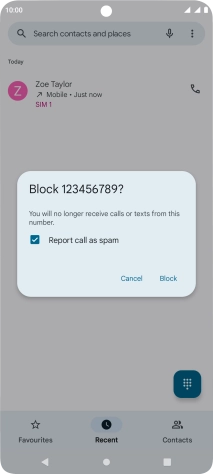 To report the number as spam, highlight the field next to 