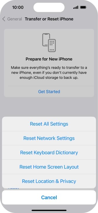 Press Reset All Settings.