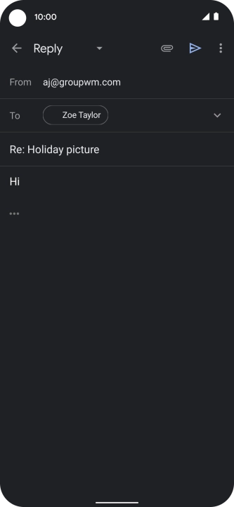 Write the required text and press the send icon.